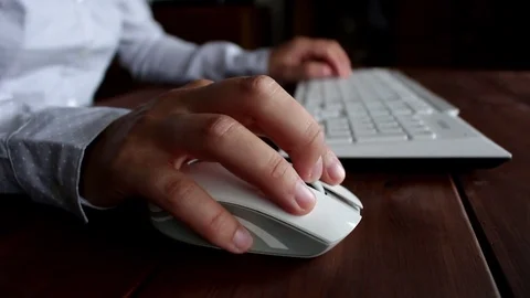 Working with computer, typing Stock Footage 76680553
