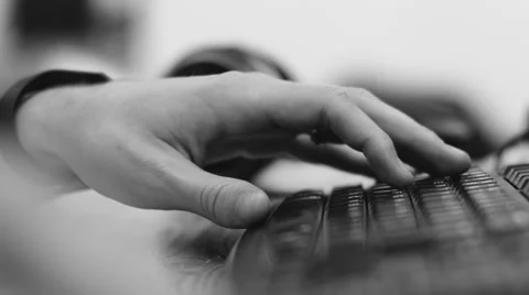 Working with a computer, Typing on keyboard Stock Footage 48142889