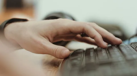 Working with a computer, Typing on keyboard Stock Footage 48143491