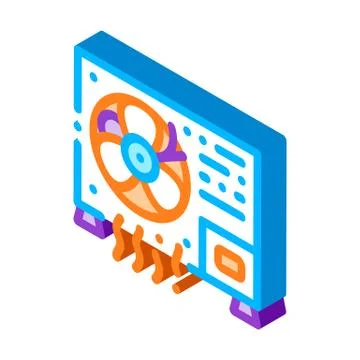 Working Conditioner System isometric icon vector illustration Ilustração Stock