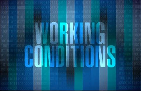 Working conditions binary background sign concept イラスト素材