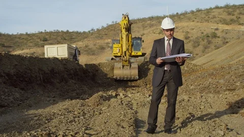 Working, Construction, Construction Site, Businessman, Business, Full Suit, Stock-Footage 95817527