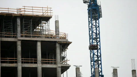 Working construction crane 스톡 동영상 853887