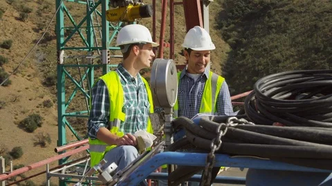 Working, Construction, Engineer, Construction Site, Medium Shot, Lockdown, 10 Stock Footage 95817146