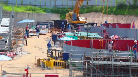 Working in construction field Stockbeeldmateriaal 24904164