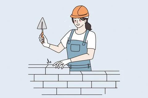 Working in construction, repairman concept. Vector illustration. Working i... Stock Photos