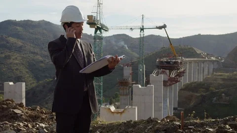 Working, Construction Site, Construction, Business, Businessman, Full Suit, Stock Footage 95817460