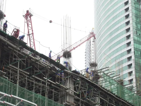 Working at the construction site Stock Footage 70312690