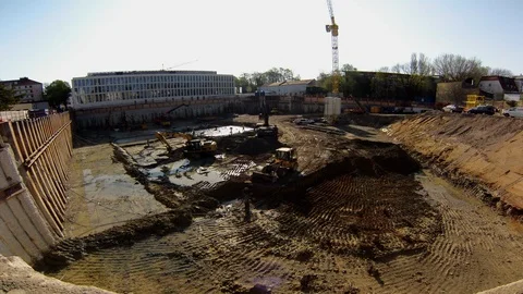 Working at a construction site, Timelapse Stock Footage 88618448