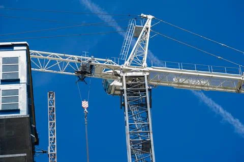 Working construction tower crane Stock Photos