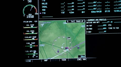 Working control panel instruments on a plane Stock Footage 65286648
