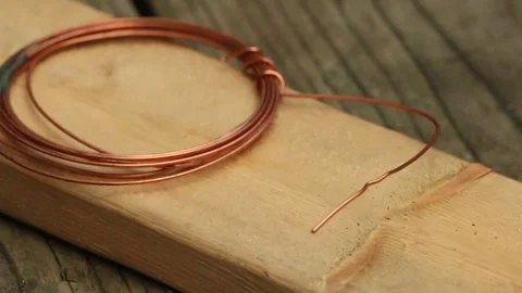Working with Copper Wire Stock Footage 73439468