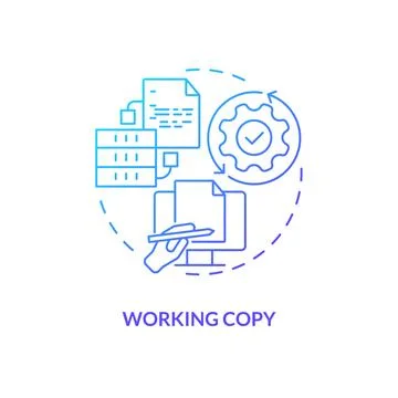 Working copy blue gradient concept icon Stock Illustration