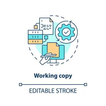 Working copy concept icon Illustrazione stock
