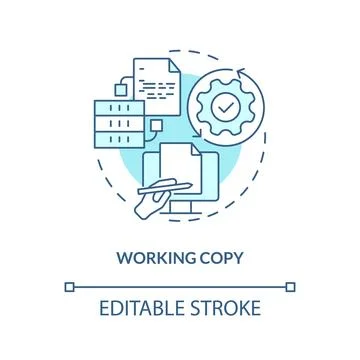 Working copy turquoise concept icon Illustrazione stock