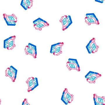 Working on couch isometric icon seamless pattern Illustrazione stock
