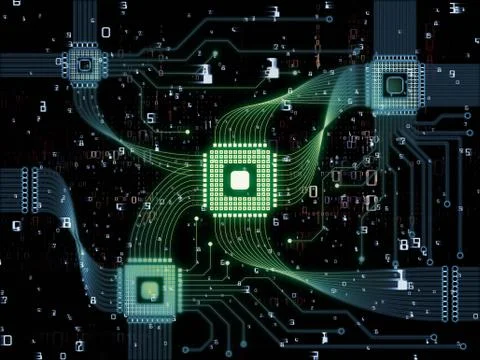 Working CPU Realm Stock Illustration