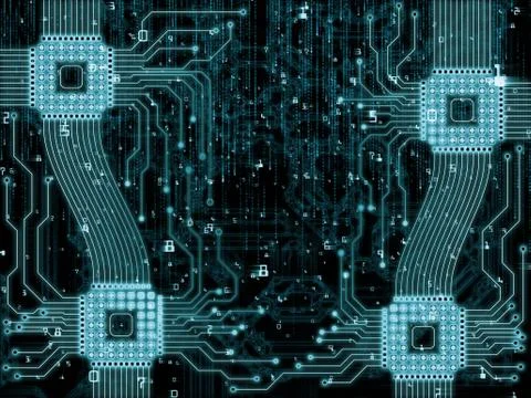 Working CPU Realm Illustrazione stock