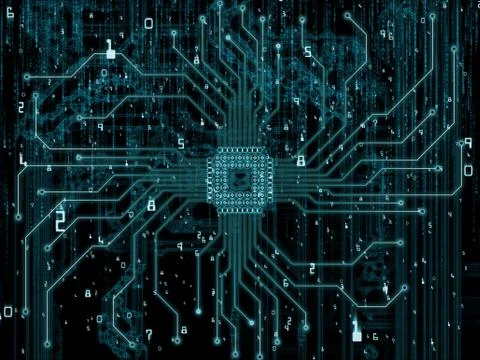 Working CPU Realm Free Stock Illustration