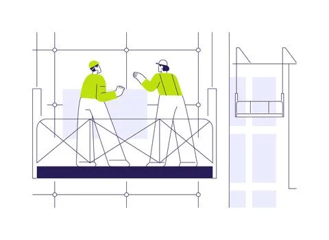 Working cradle abstract concept vector illustration. Stock Illustration