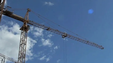 Working crane at construction site in summer Stock-Footage 72075589