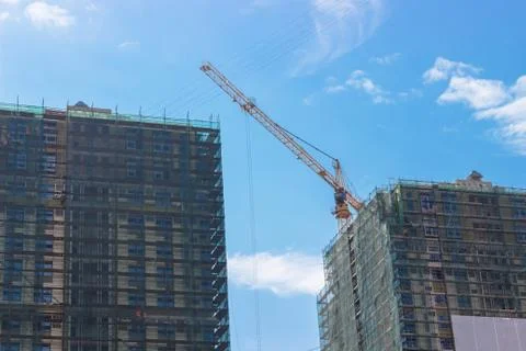 Working crane in the sky Stock Photos
