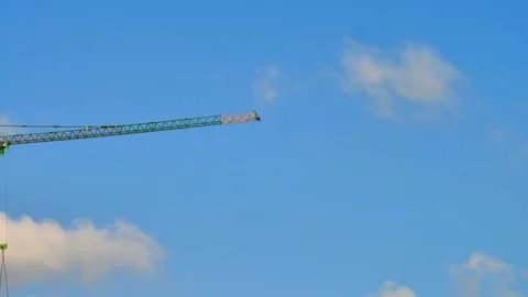 Working crane with timelapse clouds Stock Footage 72231440