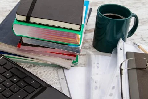 Working with a cup of coffee Stock Photos