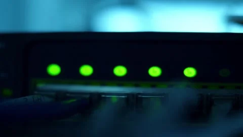 Working Data Center With Rows of Rack Servers neural network monitoring super Stock-Footage 334586727