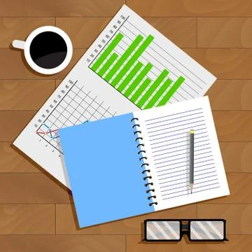 Working with data chart イラスト素材