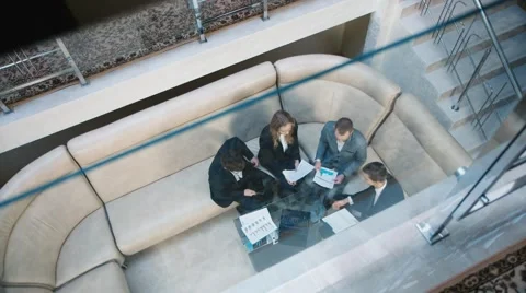 Working with data, people in the business meeting: top view Stock Footage 56862353