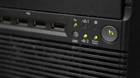 Working data servers with flashing LED lights Stock Footage 45375236