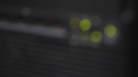 Working data servers with flashing LED lights by blur Stock Footage 45376041