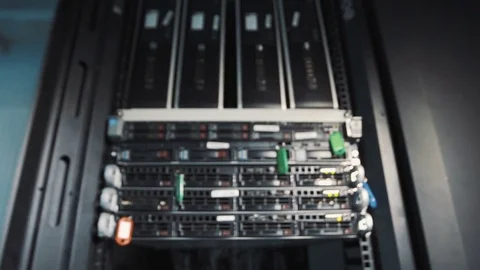 Working data servers with flashing LED lights Video stock 72978390