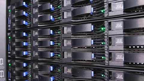 Working data servers Stock Footage 90719171