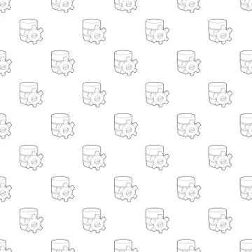 Working database icon, outline style Illustrazione stock