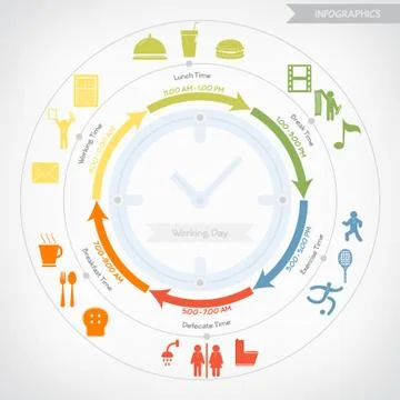 Working day infographics, vector eps10 Stock Illustration
