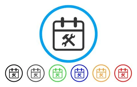 Working Day Rounded Icon Stock Illustration