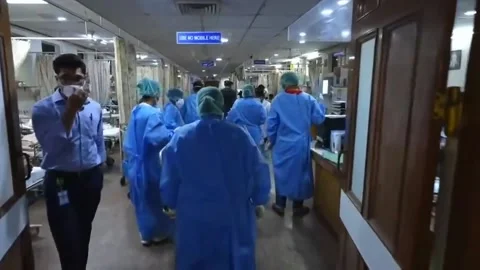 Working days in the hospital. Doctors during the Covid pandemic 4 Stock Footage 155362157