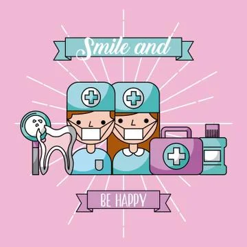 Working dentist profession Stock-Illustration