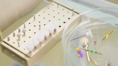 Working dentist tool on table Stock Footage 170557985
