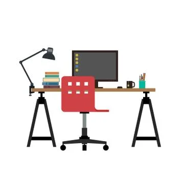 Working desk illustration. Stock Illustration
