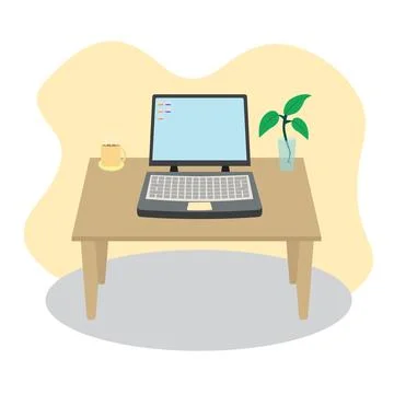Working desk space illustration Stock Illustration