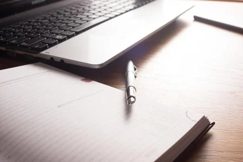Working desk space. Stock Photos