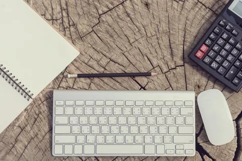 Working desktop concept idea Stock Photos