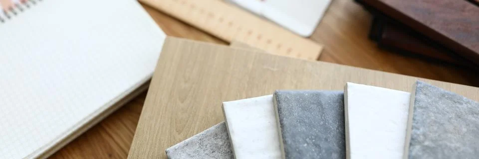 Working desktop with things Stock Photos