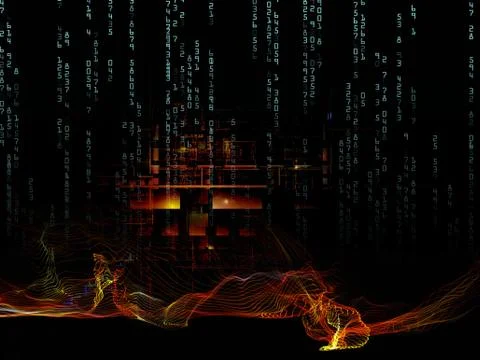 Working Digital Network 스톡 일러스트