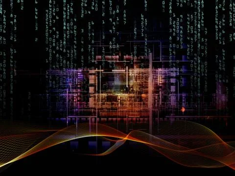 Working Digital Network 스톡 일러스트