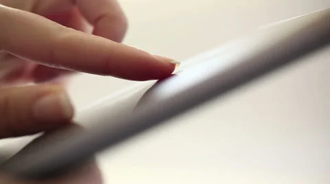 Working on digital tablet HD 1080i Stock Footage 34344847