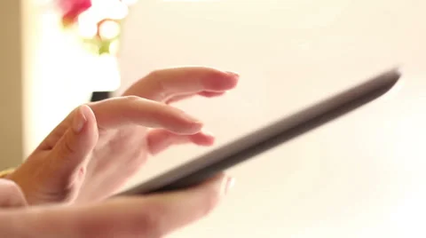 Working on digital tablet HD 1080i Stock Footage 35715806